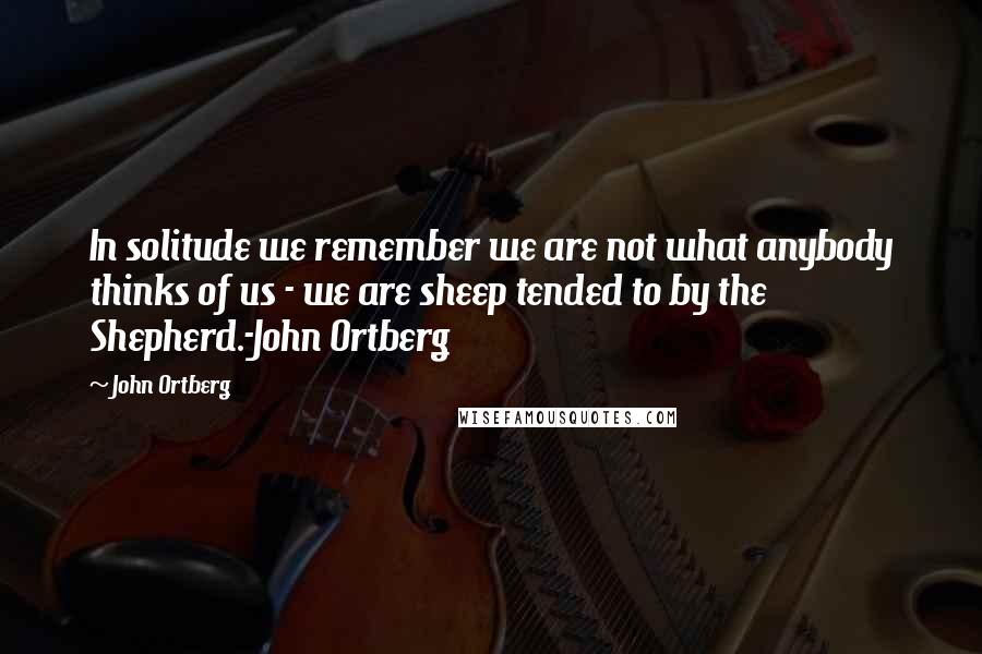 John Ortberg Quotes: In solitude we remember we are not what anybody thinks of us - we are sheep tended to by the Shepherd.-John Ortberg