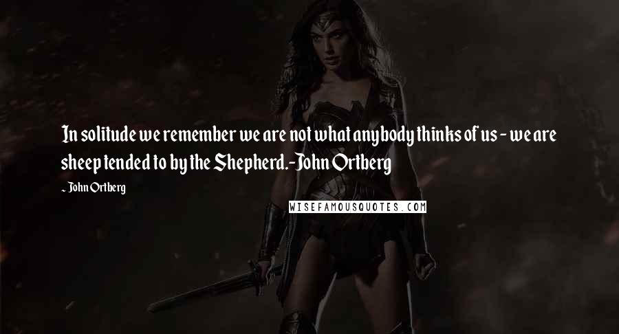 John Ortberg Quotes: In solitude we remember we are not what anybody thinks of us - we are sheep tended to by the Shepherd.-John Ortberg