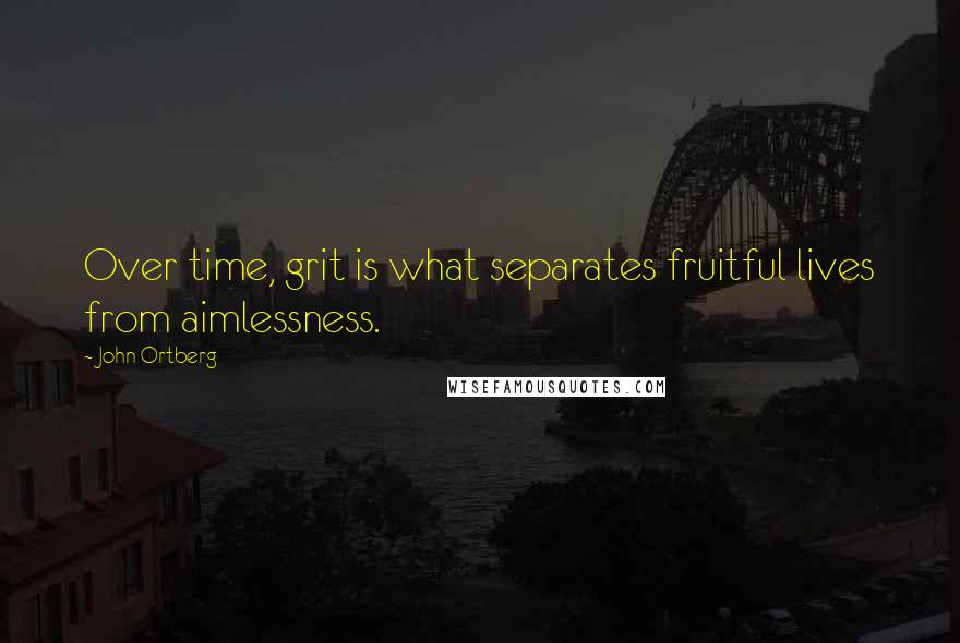 John Ortberg Quotes: Over time, grit is what separates fruitful lives from aimlessness.