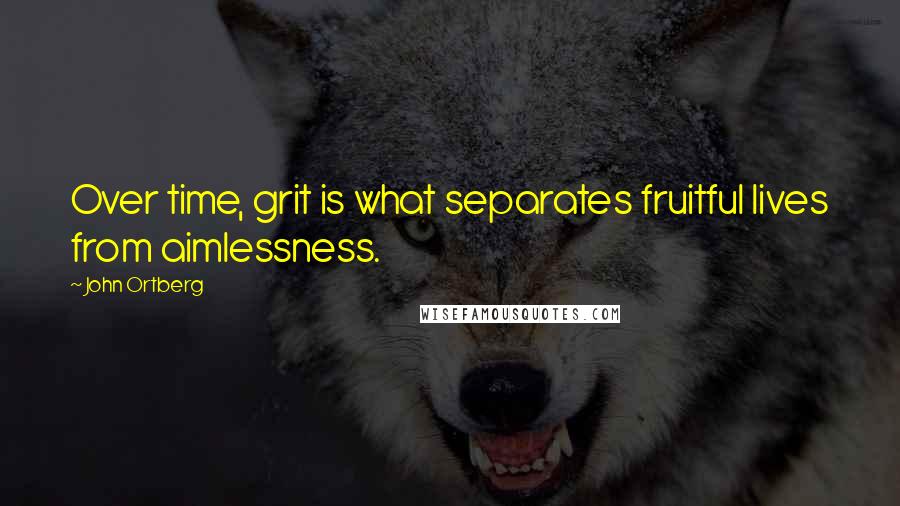 John Ortberg Quotes: Over time, grit is what separates fruitful lives from aimlessness.