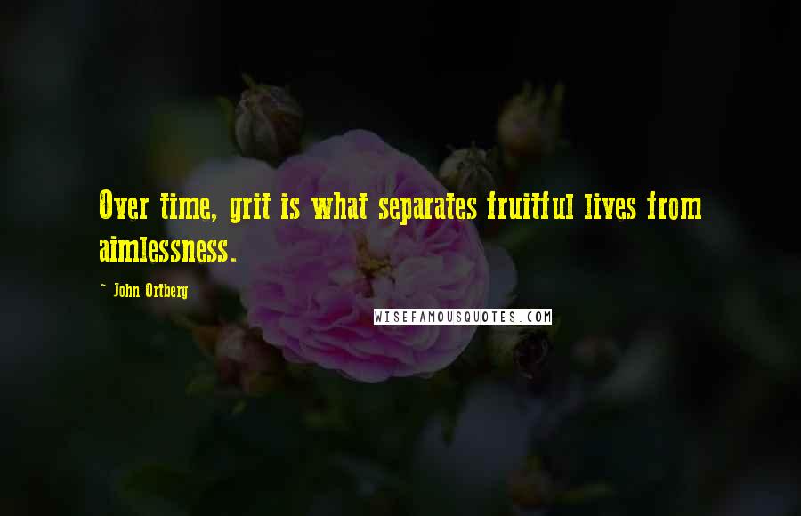 John Ortberg Quotes: Over time, grit is what separates fruitful lives from aimlessness.