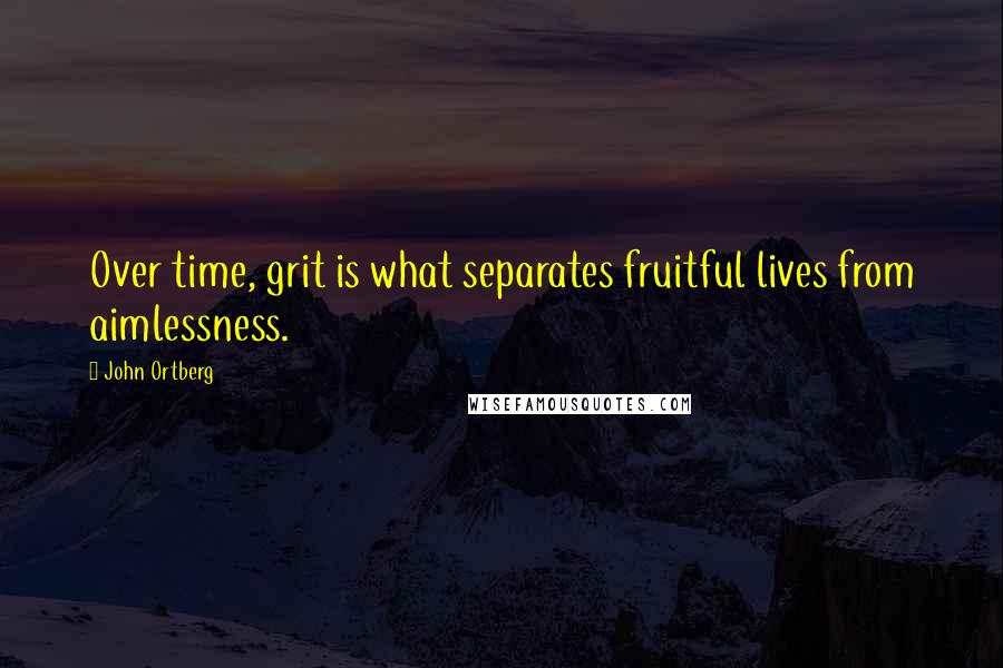 John Ortberg Quotes: Over time, grit is what separates fruitful lives from aimlessness.