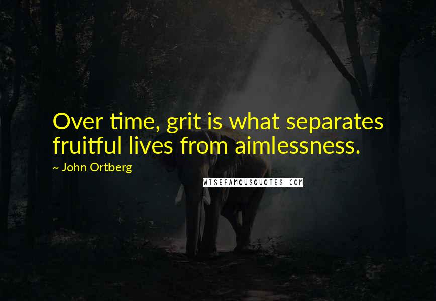 John Ortberg Quotes: Over time, grit is what separates fruitful lives from aimlessness.