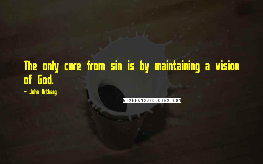 John Ortberg Quotes: The only cure from sin is by maintaining a vision of God.