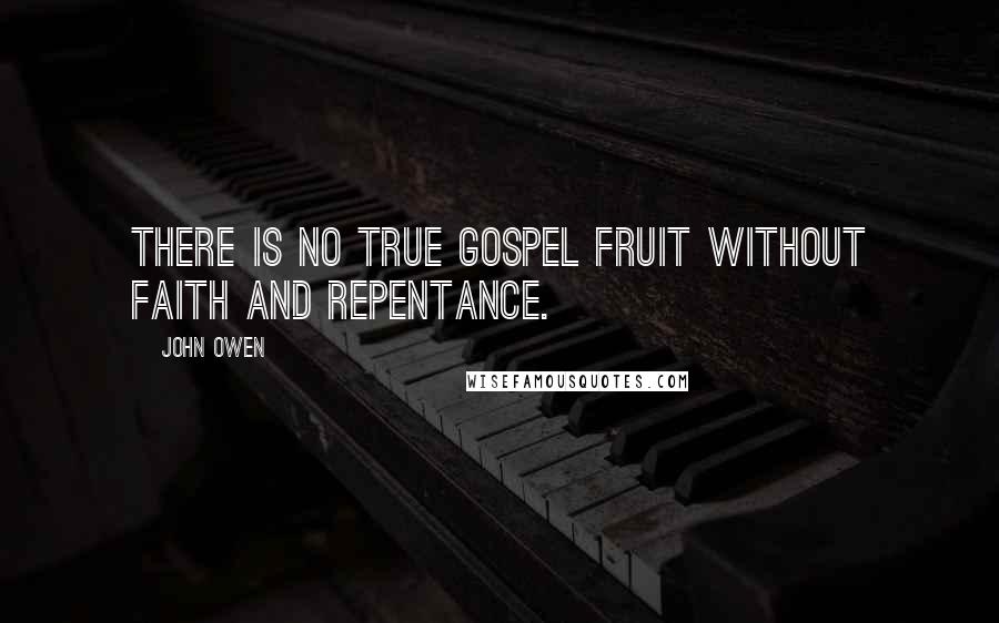 John Owen Quotes: There is no true gospel fruit without faith and repentance.