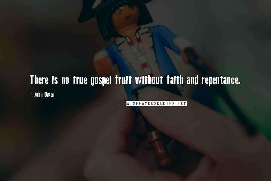 John Owen Quotes: There is no true gospel fruit without faith and repentance.