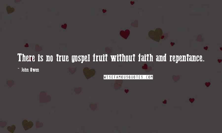 John Owen Quotes: There is no true gospel fruit without faith and repentance.