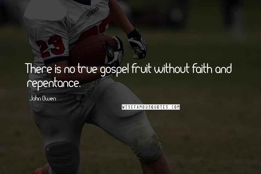 John Owen Quotes: There is no true gospel fruit without faith and repentance.