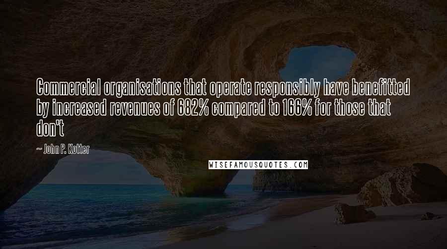 John P. Kotter Quotes: Commercial organisations that operate responsibly have benefitted by increased revenues of 682% compared to 166% for those that don't