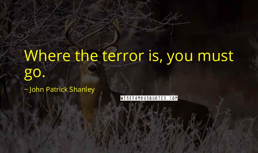 John Patrick Shanley Quotes: Where the terror is, you must go.