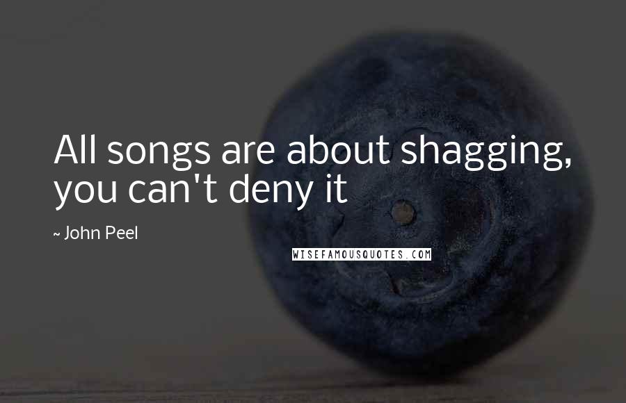 John Peel Quotes: All songs are about shagging, you can't deny it