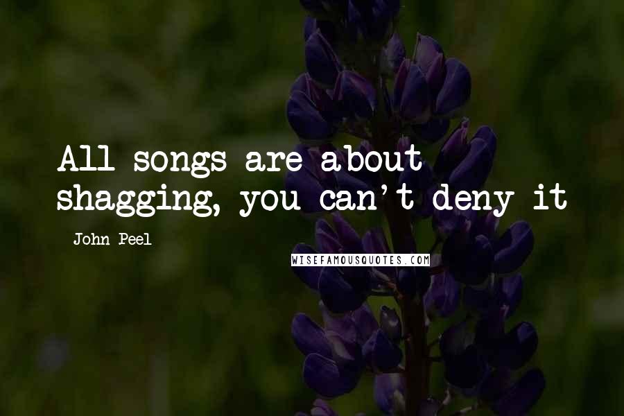 John Peel Quotes: All songs are about shagging, you can't deny it