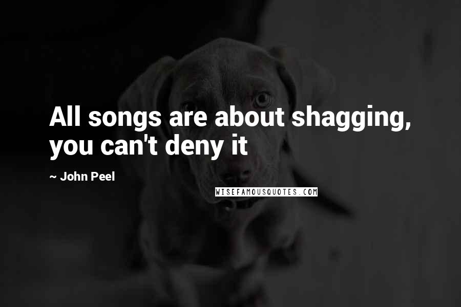 John Peel Quotes: All songs are about shagging, you can't deny it