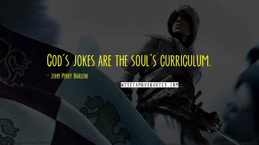 John Perry Barlow Quotes: God's jokes are the soul's curriculum.