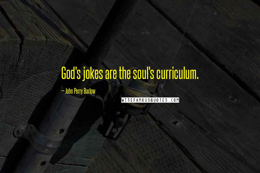 John Perry Barlow Quotes: God's jokes are the soul's curriculum.