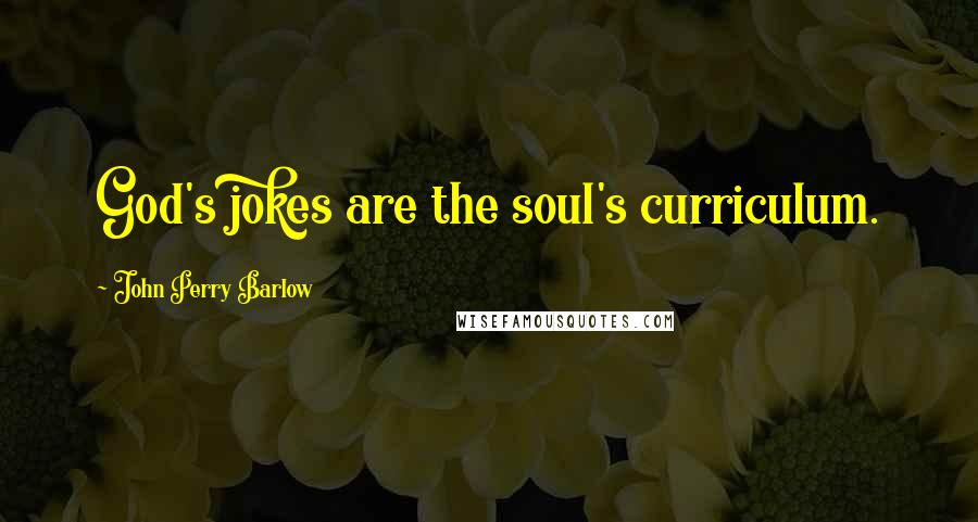 John Perry Barlow Quotes: God's jokes are the soul's curriculum.