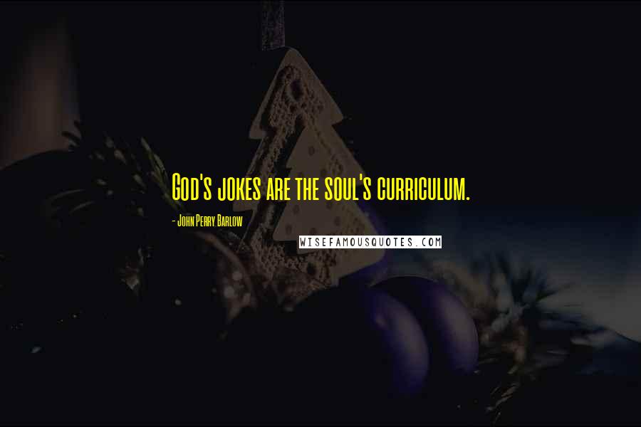 John Perry Barlow Quotes: God's jokes are the soul's curriculum.