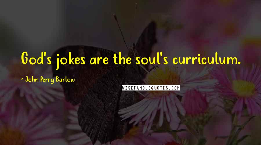 John Perry Barlow Quotes: God's jokes are the soul's curriculum.