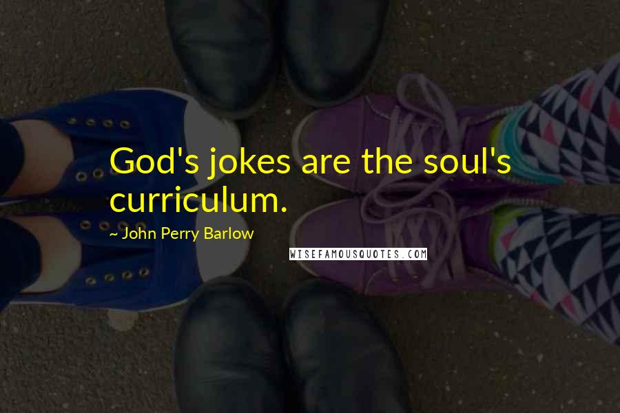 John Perry Barlow Quotes: God's jokes are the soul's curriculum.