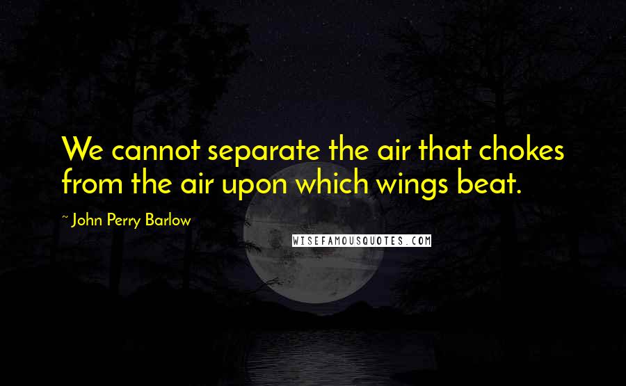 John Perry Barlow Quotes: We cannot separate the air that chokes from the air upon which wings beat.