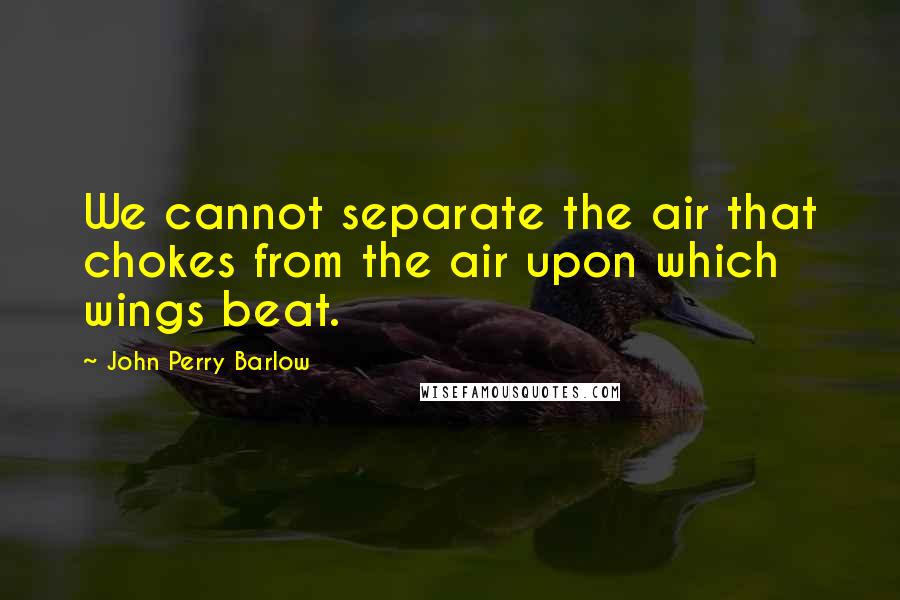 John Perry Barlow Quotes: We cannot separate the air that chokes from the air upon which wings beat.