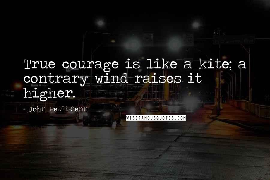 John Petit-Senn Quotes: True courage is like a kite; a contrary wind raises it higher.