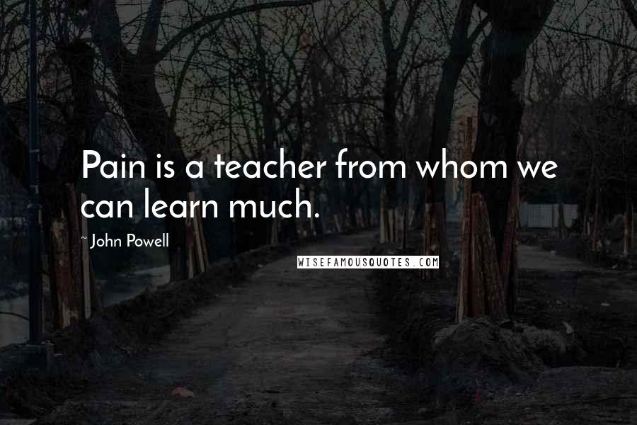 John Powell Quotes: Pain is a teacher from whom we can learn much.