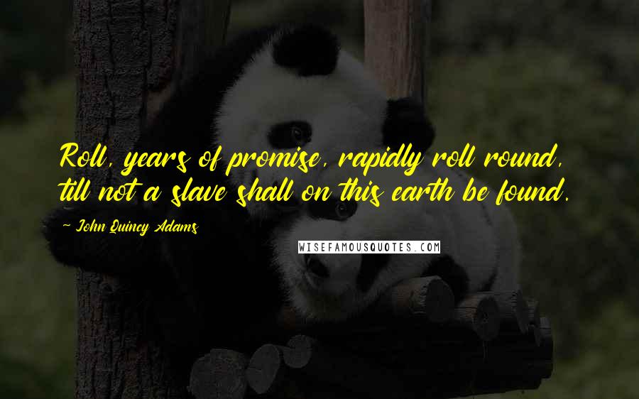 John Quincy Adams Quotes: Roll, years of promise, rapidly roll round, till not a slave shall on this earth be found.