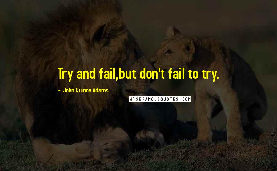 John Quincy Adams Quotes: Try and fail,but don't fail to try.