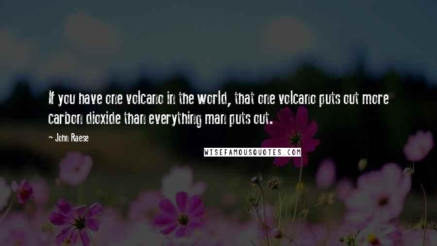 John Raese Quotes: If you have one volcano in the world, that one volcano puts out more carbon dioxide than everything man puts out.