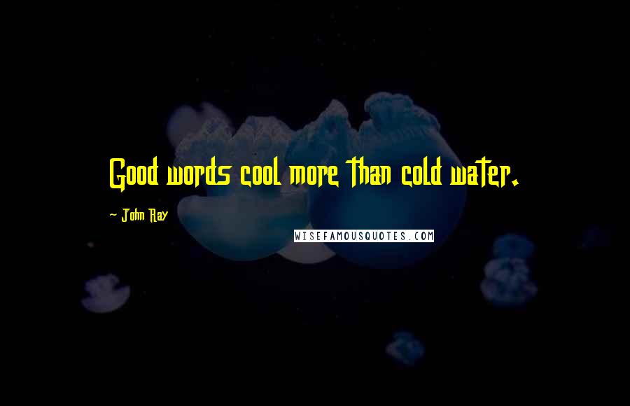 John Ray Quotes: Good words cool more than cold water.