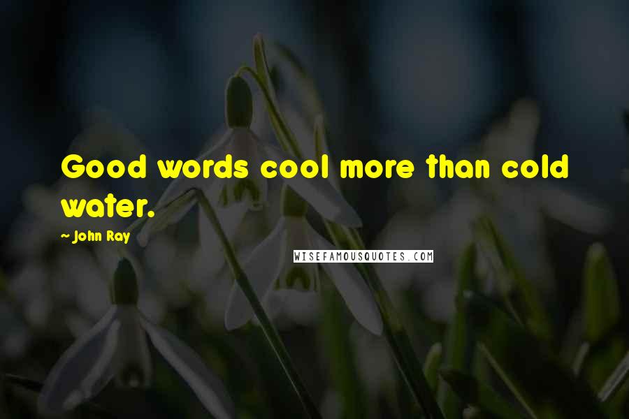 John Ray Quotes: Good words cool more than cold water.