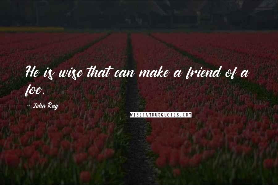 John Ray Quotes: He is wise that can make a friend of a foe.