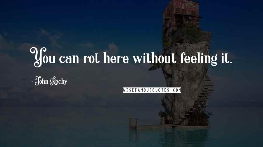 John Rechy Quotes: You can rot here without feeling it.