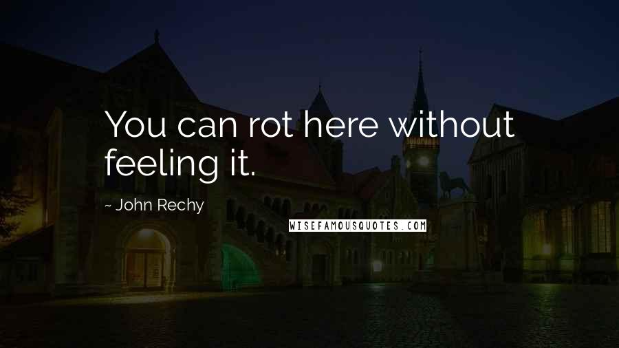 John Rechy Quotes: You can rot here without feeling it.