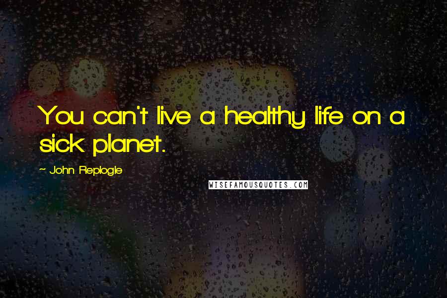 John Replogle Quotes: You can't live a healthy life on a sick planet.