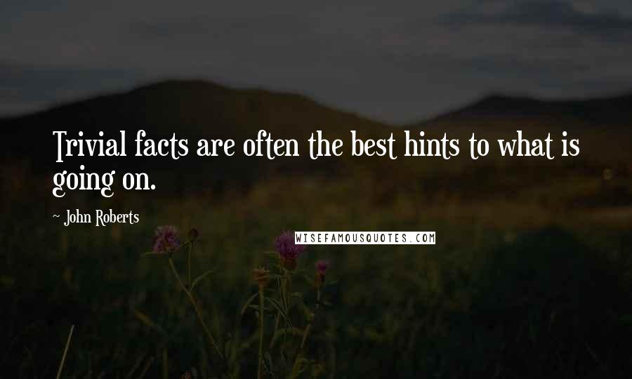 John Roberts Quotes: Trivial facts are often the best hints to what is going on.