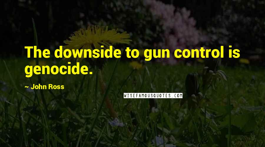 John Ross Quotes: The downside to gun control is genocide.