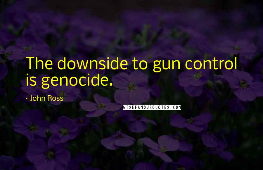 John Ross Quotes: The downside to gun control is genocide.