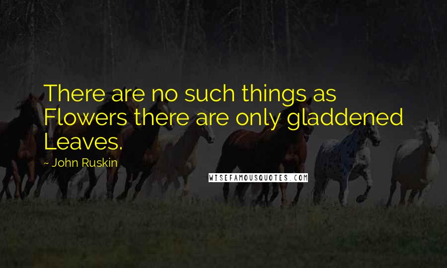 John Ruskin Quotes: There are no such things as Flowers there are only gladdened Leaves.