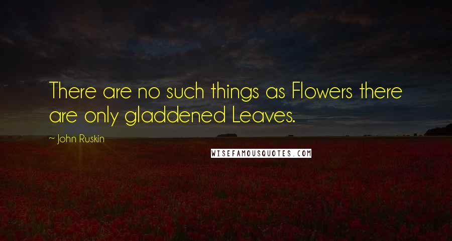 John Ruskin Quotes: There are no such things as Flowers there are only gladdened Leaves.