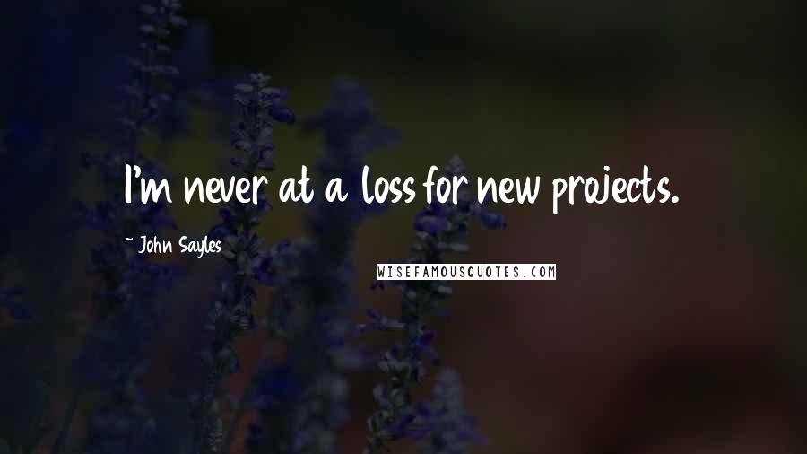 John Sayles Quotes: I'm never at a loss for new projects.