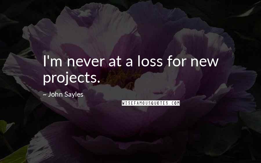 John Sayles Quotes: I'm never at a loss for new projects.