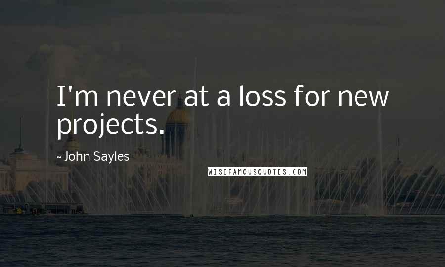 John Sayles Quotes: I'm never at a loss for new projects.
