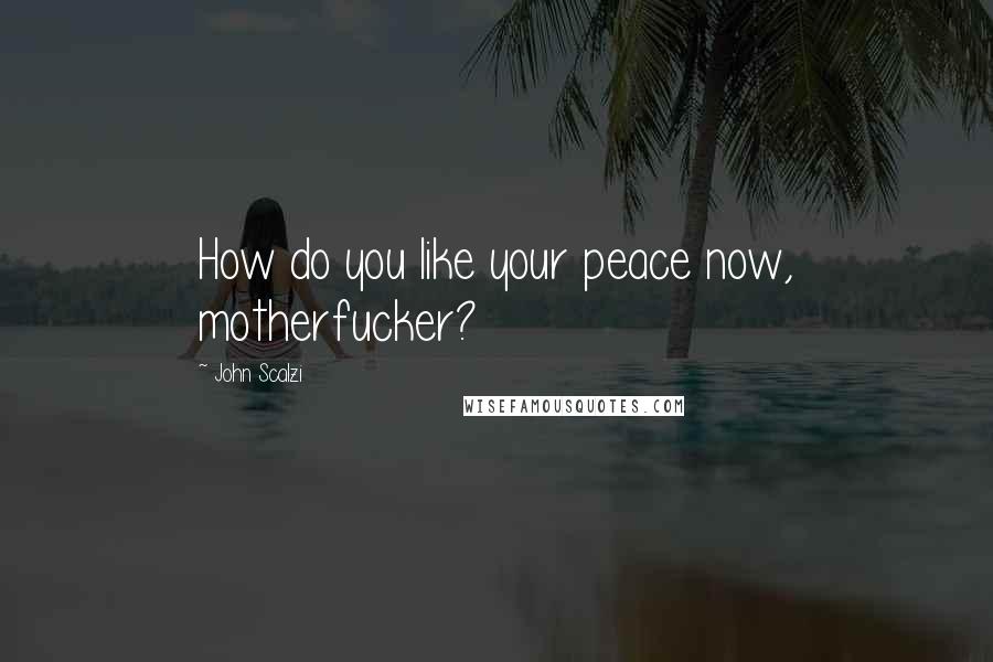 John Scalzi Quotes: How do you like your peace now, motherfucker?