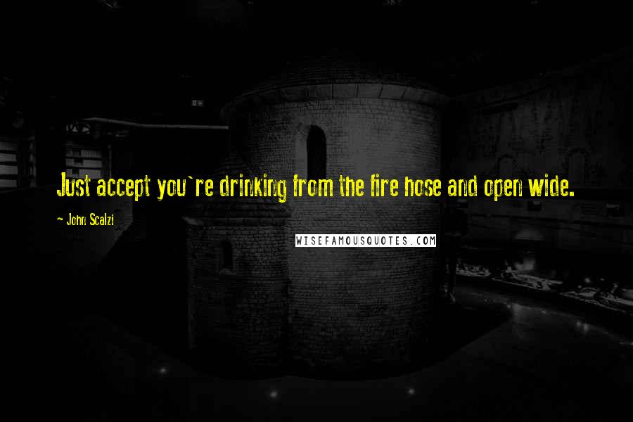 John Scalzi Quotes: Just accept you're drinking from the fire hose and open wide.