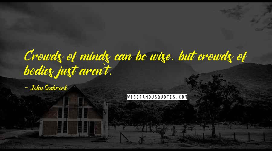 John Seabrook Quotes: Crowds of minds can be wise, but crowds of bodies just aren't.