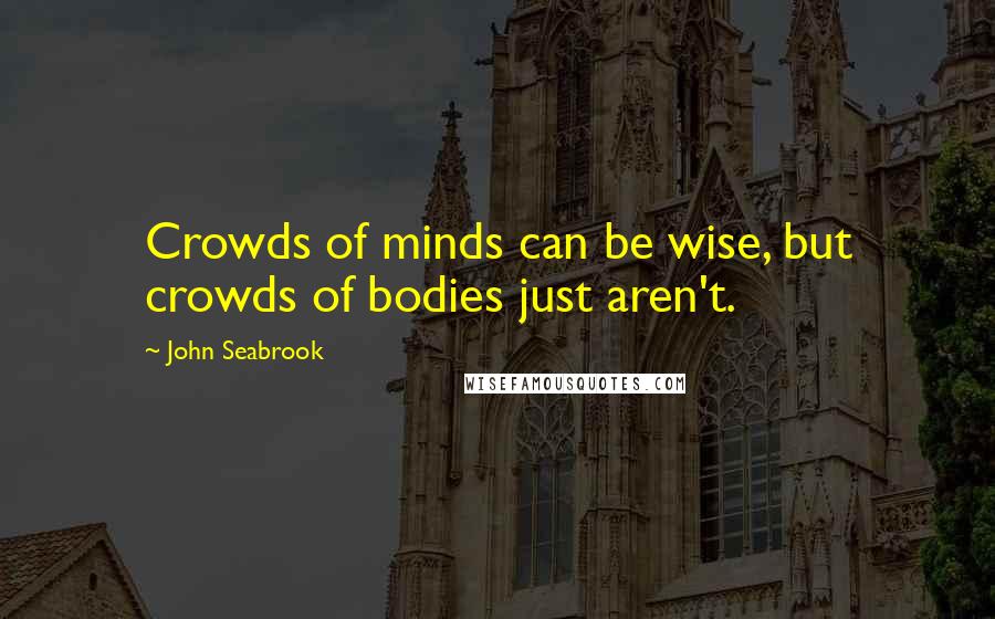 John Seabrook Quotes: Crowds of minds can be wise, but crowds of bodies just aren't.