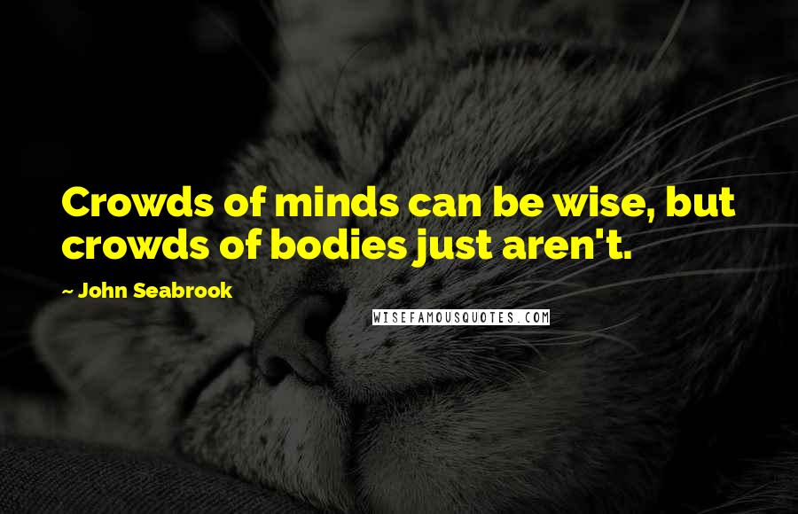 John Seabrook Quotes: Crowds of minds can be wise, but crowds of bodies just aren't.