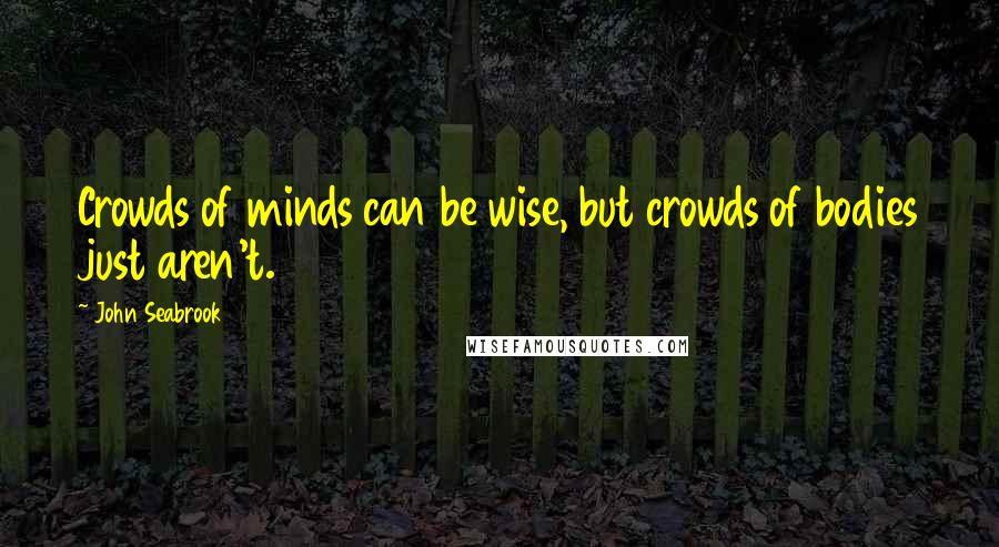 John Seabrook Quotes: Crowds of minds can be wise, but crowds of bodies just aren't.